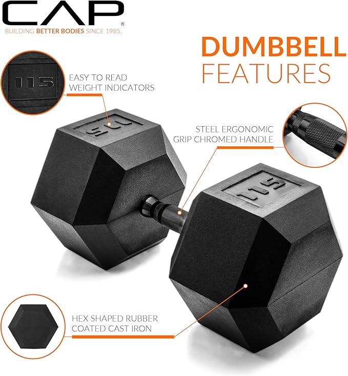 CAP Barbell Coated Hex Dumbbell Weight