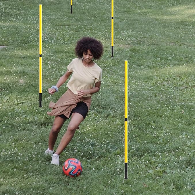 TNZMART Black Spring Agility Training Pole Set Soccer