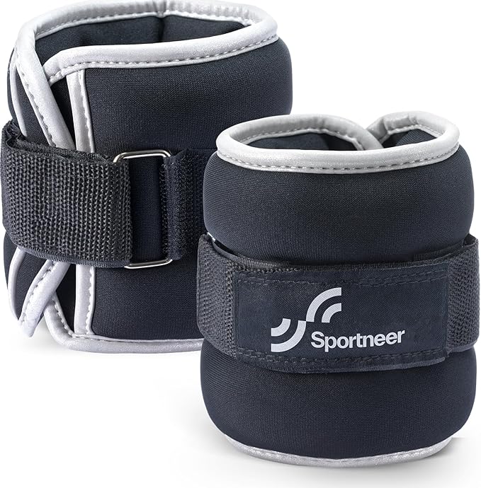 Sportneer Ankle Weights & Wrist Weights-0.5 1 2 3 4 5 Lbs Set of 2 for Men Women Kids Strength Training Arm and Leg Weights Set Comfortable and Soft Perfect for Dancing Running Walking Fitness Workout