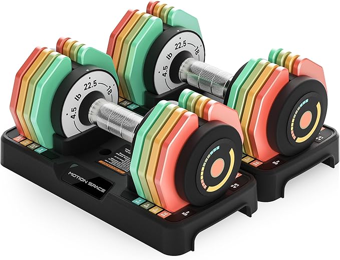 Adjustable Dumbbells Set 12.5LB/22.5LB Pair 1-Sec Fast 5 Weights