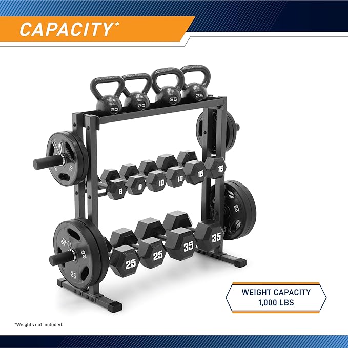 Marcy Weight Storage Organizer Racks for Dumbbells, Kettlebells, Weight Plates