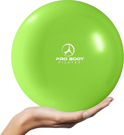 ProBody Pilates Ball Small Yoga Ball, 9 Inch Exercise Ball with Exercise Guide, Fresh Colors Mini Soft Therapy Ball Stability Ball, Excercise Workout Ball, Core Ball for Barre and Balance