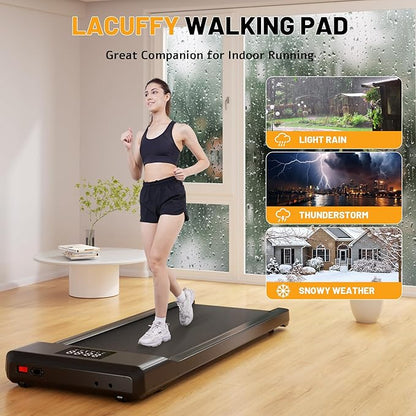 Smart Walking Pad, 2-in-1 Under Desk Treadmill for Home Office, Portable Walking/Jogging Machine with App & Remote Control, Fitness Data Recording