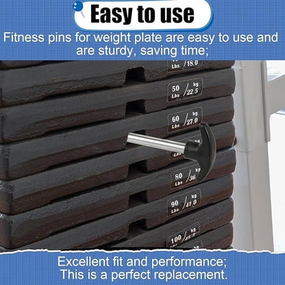 Crescent-Shaped Weight Stack Pin, Pin Tensile 3/8 Inch Diameter 4.4 Inch Locking Space Heavy-Duty Gym Drop Set Dropset Pin Weight Plate Selector Pin Extender for Home Gym Exercise Machine Accessories