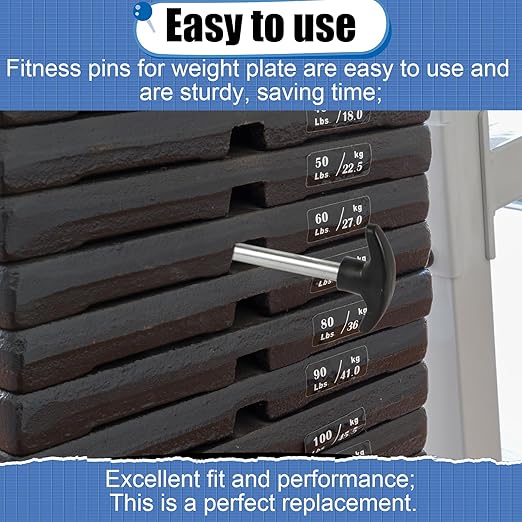 Weight Plate Pin, Pin Tensile 3/8 Inch Diameter 6 Inch Locking Space Universal Weight Stack Pin Heavy Duty Weight Selector Pin Weight Pin Gym Pin Exercise Machine Accessories for Home Gym