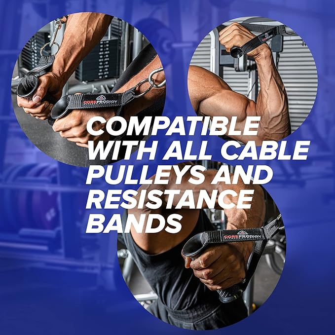 Core Prodigy Heavy Duty Exercise Handles - Grip Attachments for Cable Machine Pulleys, Gym Equipment, Resistance Bands, and Weight Lifting