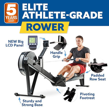 Indoor Rowing Machine for Home Use – Foldable, Compact, and Magnetic Rower with Screen for Cardio and Fitness Workouts