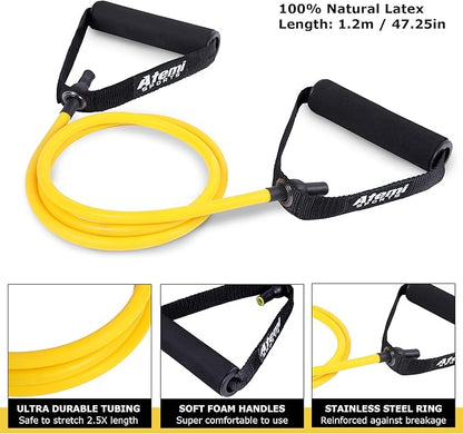 Resistance Bands with Handles and Door Anchor, Gym Resistance Tubes for Strength Training, Exercise Bands for Working Out, Physical Therapy, Home Workouts, Pilates & Crossfit