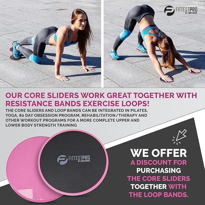 Limm Core Sliders for Working Out - Exercise Sliders Fitness, Stability, Ab, Legs & Full Body (Set of 2) - Bonus Carry Bag & Workout Ebook - Gym Gliding Disc Pads for Hardwood, Carpet & More