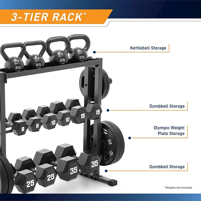 Marcy Weight Storage Organizer Racks for Dumbbells, Kettlebells, Weight Plates