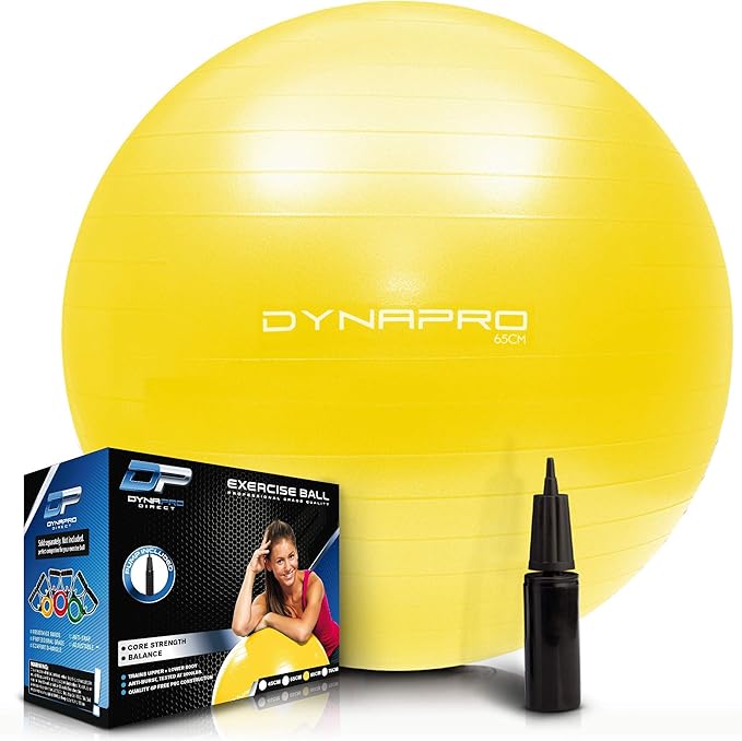 Exercise Ball – Extra Thick Eco-Friendly & Anti-Burst Material Supports over 2200lbs, Stability Ball for Home, Yoga, Gym Ball, Birthing Ball, Physio Ball, Swiss Ball, Physical Therapy or Pregnancy