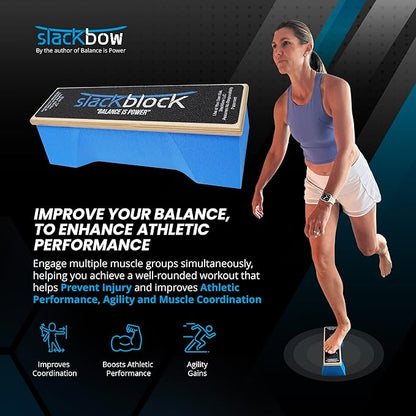 SlackBlock Athletic Balance Trainer – Improve Balance, Stability, and Athletic Performance – Condition Your Body and Prevent Injury - Compact and Portable