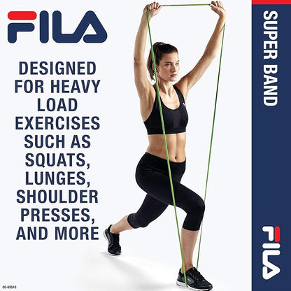 Resistance Band Exercise Loop Cords - by FILA Accessories | Superband for Assisted Pull Ups, Speed and Bodyweight Strength Training (Available in Light, Medium, Heavy - Sold Separately)