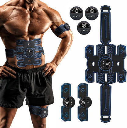 Abs Muscle Toner, Muscle Trainer, Strength Training Belt, USB Rechargeable Portable Fitness Workout Equipment for Men Woman, Home & Office Exercise Equipment