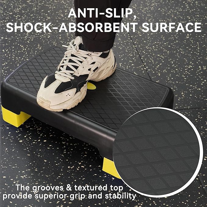 Workout Aerobic Stepper Step Platform with 2 Risers