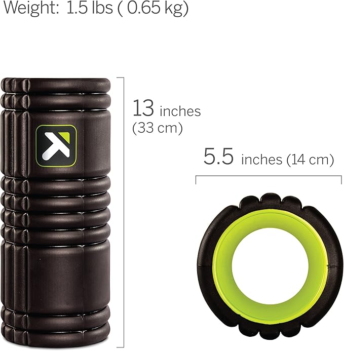 TriggerPoint Grid 1.0 Foam Roller - 13" Multi-Density Massage Roller for Deep Tissue & Muscle Recovery - Relieves Tight, Sore Muscles & Kinks, Improves Mobility & Circulation - Targets Key Body Parts