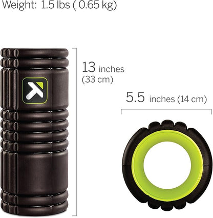 TriggerPoint Grid 1.0 Foam Roller - 13" Multi-Density Massage Roller for Deep Tissue & Muscle Recovery - Relieves Tight, Sore Muscles & Kinks, Improves Mobility & Circulation - Targets Key Body Parts