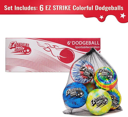 Dodgeballs, Foam Playground Ball Set, 6” Dodge Balls Kick Ball for Kids&Adults, Hand Ball for Outdoor&Indoor with Mesh Storage Bag