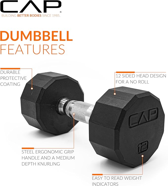 CAP Barbell Coated Hex Dumbbell Weight