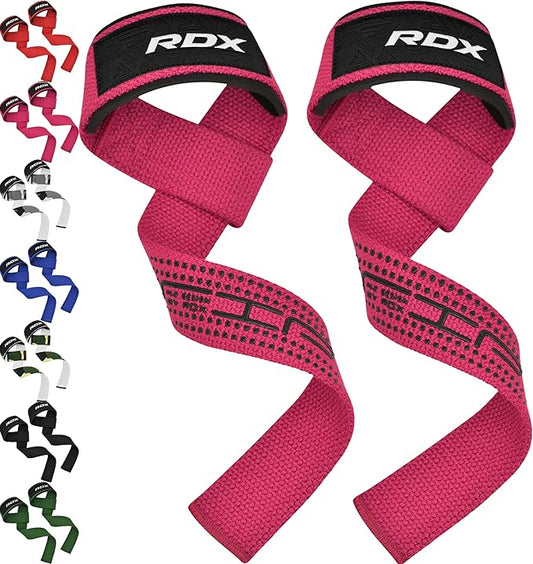 RDX Lifting Wrist Straps for Weightlifting, 5MM Neoprene Padded Anti Slip 60CM Hand Bar Support Grips, Strength Training Equipment Heavy Duty Workout Bodybuilding Powerlifting Gym Fitness, Men Women