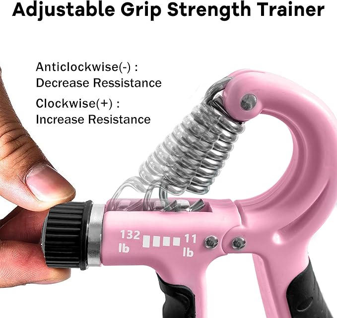 FLYFE Grip Strength Trainer, Plastic, 2 Pack / 5 Pack, 11-132 lbs, Forearm Strengthener, Hand Squeezer Adjustable Resistance, Hand Grip Strengthener for Muscle Building and Injury Recovery