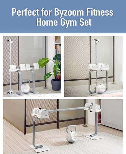 Adjustable Dumbbell Stand Rack Holder Weight Training Fitness Exercise for Home Gym Woman Beginner White