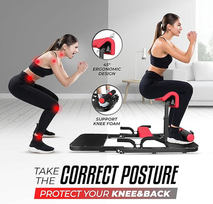 Yes4All Hip Thrust Machine Including Resistance Bands, Glute Machine Sissy Squat Machine, Hip Thrust Bench for Glute Training