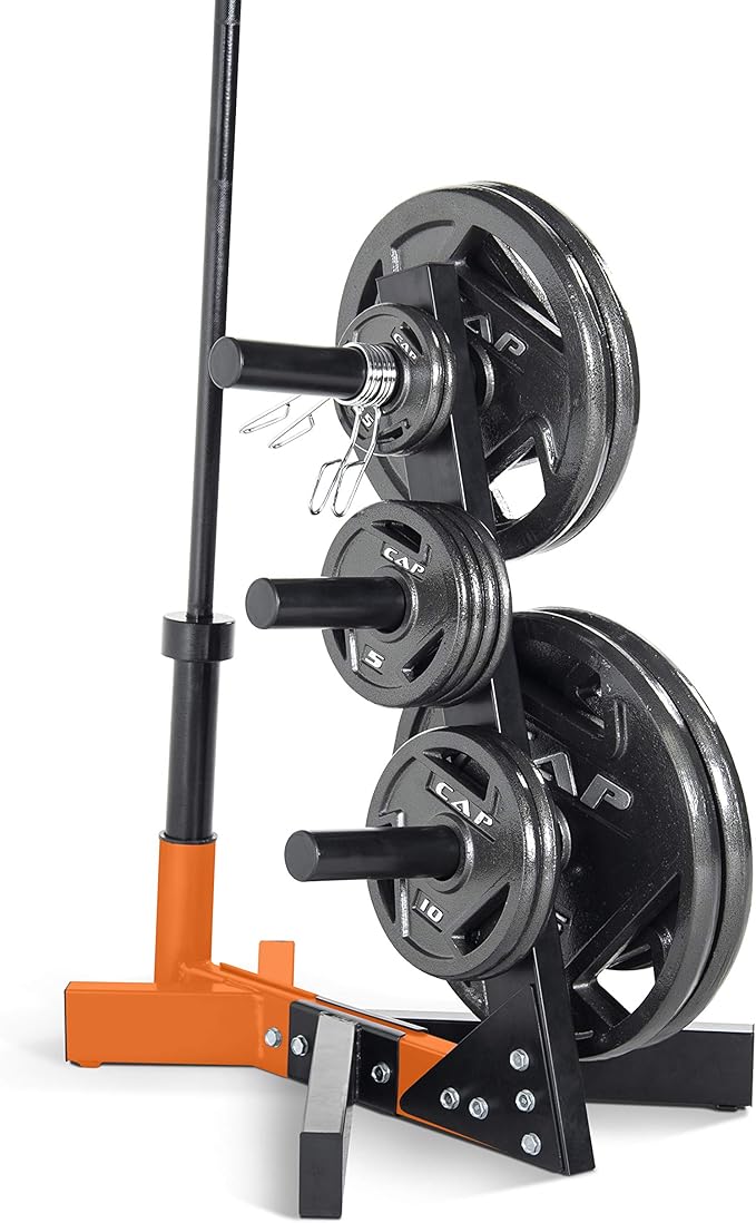 CAP Barbell Olympic Plate Tree Storage Rack, Multiple Colors