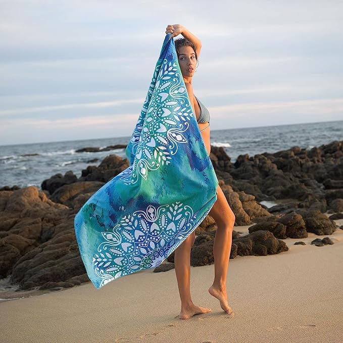 Elite Trend Microfiber Beach Towel - Large 63x31 Inch Sand Free Quick Dry Towel for Travel, Swimming, Pool, Yoga, Hiking, Camping – Lightweight Fast Drying Microfiber Towel Compact for Adults