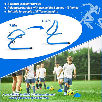 Eazy2hD Speed Agility Training Set- Agility Ladder 12 Cones, 4 Adjustable