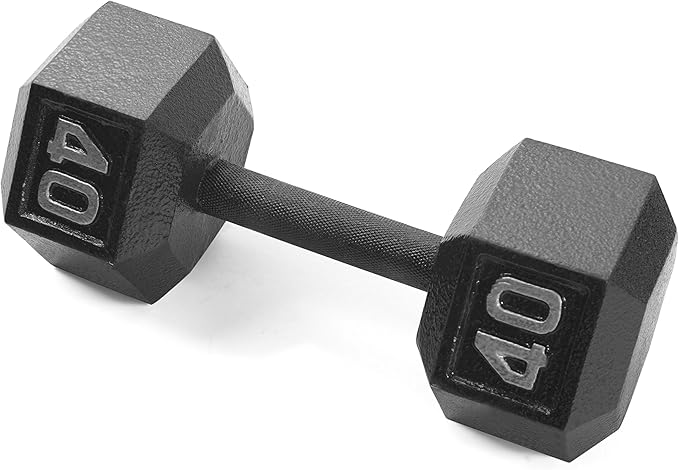 CAP Barbell Black Cast Iron Hex Dumbbell | 5-120 LBs | Single or Pair