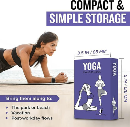 NewMe Fitness Yoga Pose Workout Cards, Instructional Fitness Deck for Women & Men, Beginner Fitness Guide to Training Exercises at Home or Gym