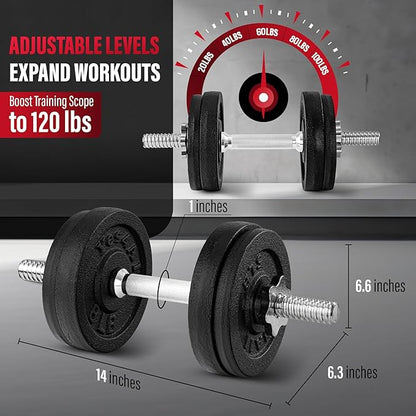 Yes4All Adjustable Dumbbell Set with Weight Plates, Star Lock Collars/Connector, 40lbs to 200lbs Adjustable Weight Plates Set