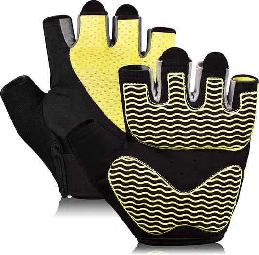 sunnex Gym Gloves, Workout Gloves, Fingerless Gloves for Weightlifting, Lightweight Breathable Fitness Gloves, Sports Gloves for Training Lifting Weight Cycling Climbing Rowing