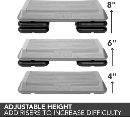 The Step Circuit Size Aerobic Platform, Circuit Size Steppers for Exercise with Risers for Adjustable Home Workout, Stair Stepper for Exercise and Home Gym