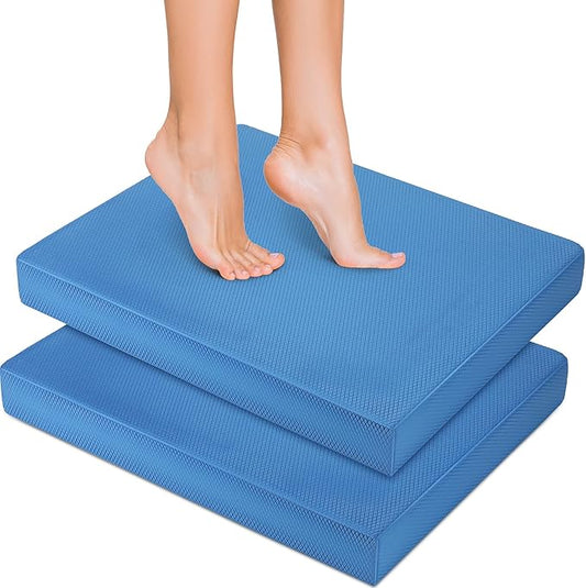 Hungdao 2 Pcs Balance Pad Thick Foam Pad Yoga Core Training Exercise Pad for Adults Physical Therapy Fitness Stability Workout Knee Ankle Strength Training Home Work Floor