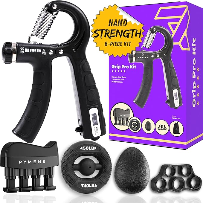 Grip Pro Kit - HAND STRENGTHENING DEVICES (6-Piece) & Wrist Strengthening Devices - Versatile Grip Strength Trainer Kit, Adjustable Hand Workout Grip, Hand Exercisers for Therapy, Antegrip, Hand Workout Grip And Carry Bag.