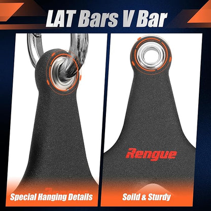 LAT Pull Down Bar T-Bar V-Bar Pulley Cable Machine LAT Pulldown Attachments Back Tricep Pull Down Attachment Strength Training Handle Grips LAT Pulldown Bar Press Down Exercises for Home Gym