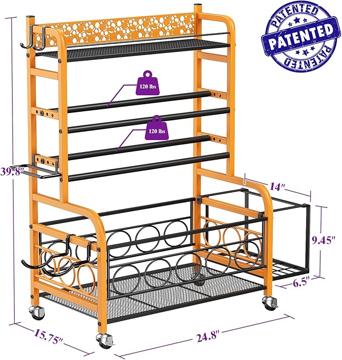 Weight Rack for Dumbbells, Dumbbell Rack Weight Stand, VOPEAK Home Gym Storage Rack for Yoga Mat Kettlebells and Strength Training Equipment, Weight Storage Holder Rack for Dumbbells with Wheels