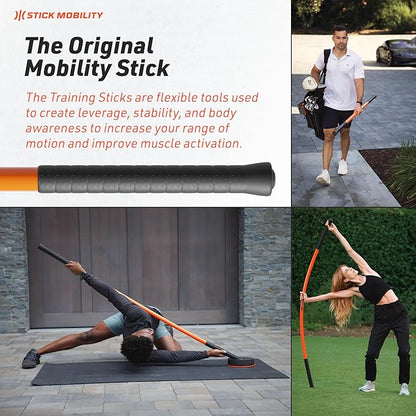 Stick Mobility 3 Stick Training Bundle | Mobility Stick to Improve Flexibility, Mobility, and Strength with Active Stretching for Golf, Running, Fitness, Pickleball, and More