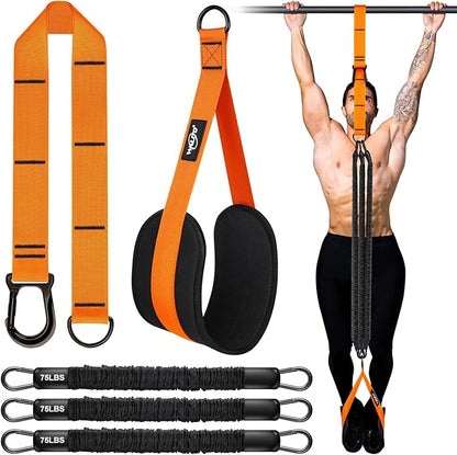 Pull Up Assistance Bands, Heavy Duty Assisted Pull Up Bands for Pull Up Assist, Adjustable Weight/Size with Fabric Feet Mats, Upgrade Pull Up Assist Bands for Strength Training