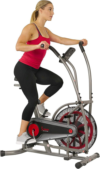 Sunny Health & Fitness Motion Air Bike, Fan Exercise Bike with Unlimited Resistance and Tablet Holder - SF-B2916,Black