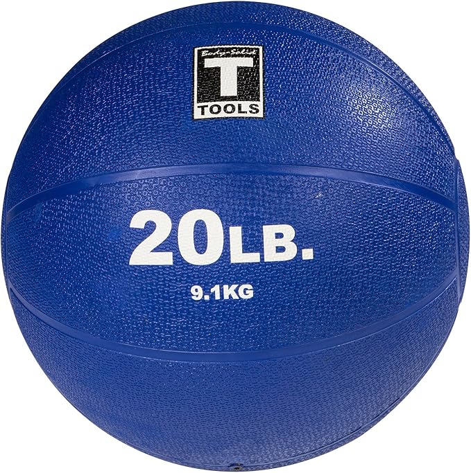 Body-Solid Rubber Medicine Ball - Superior Grip, Textured Surface, Adjustable Air Pressure Fitness Balls - Ideal for Cardio and Core Exercise in Home & Gym Workouts