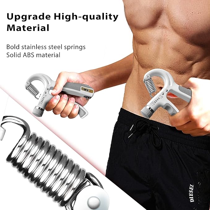 FLYFE Grip Strength Trainer, Plastic, 2 Pack / 5 Pack, 11-132 lbs, Forearm Strengthener, Hand Squeezer Adjustable Resistance, Hand Grip Strengthener for Muscle Building and Injury Recovery