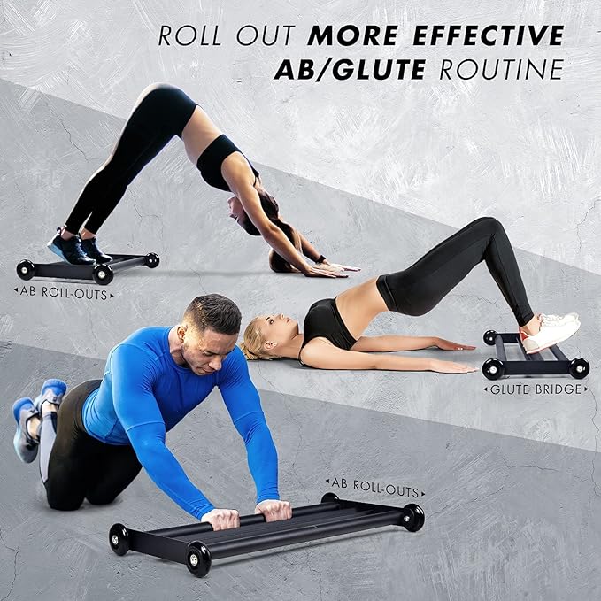 Yes4All Glute Ham Glider Ab Glute Glider Machine - Heavy Duty Exercise Wheels for Hamstring Curl, Abdominal and Leg Workouts