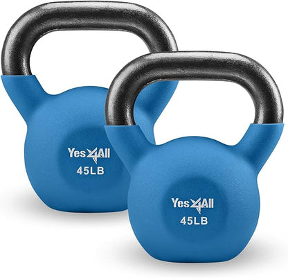 Yes4All Neoprene Coated/Adjustable Kettlebell & Kettlebell Sets - Hand Weights for Home Gym & Dumbbell Weight Set training