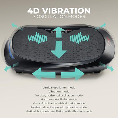 Sunny Health & Fitness Vibration Plate Exercise Machine, Full Body Vibrate Platform for Lymphatic Drainage with Multiple Speeds and Modes, Vibrating Plate Machine for Tension Relief & Weight Loss