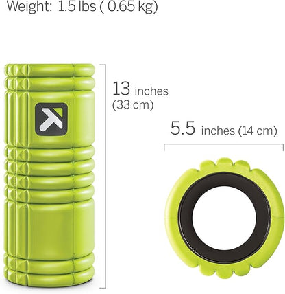 TRIGGERPOINT PERFORMANCE THERAPY GRID Foam Roller for Exercise, Deep Tissue Massage and Muscle Recovery, Original (13-Inch), Lime