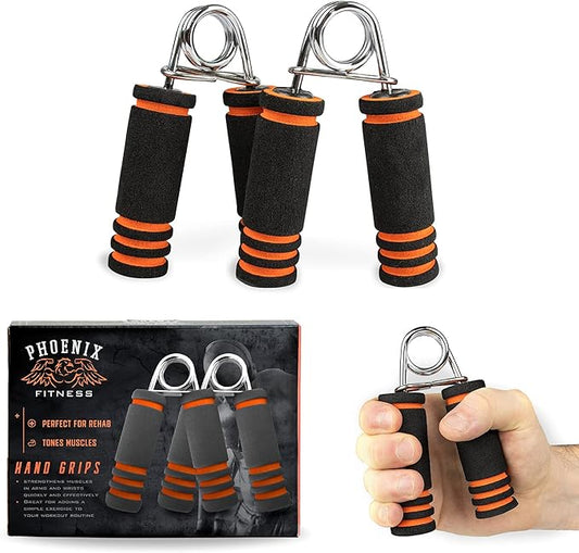 Phoenix Fitness Hand Grips - Hand Strengtheners with Foam Padded Handles for Hand, Wrist & Arm Exercises - Lightweight & Compact Hand Grippers for Home, Gym & Travel