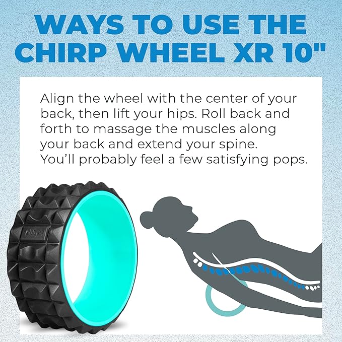 Chirp Wheel XR Acupressure - Back Relief and Muscle Relaxation, Stress Melting and Spine Comfort, Targeted Trigger Point Release, Comfort Cushioning, Firm Foam Roller for Physical Therapy - Mint, 10"